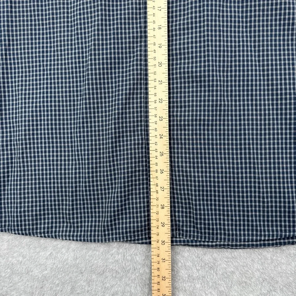 Clothing Arts Shirt Mens XL Blue Plaid Pick Pocket Proof P Cubed Travel Commute